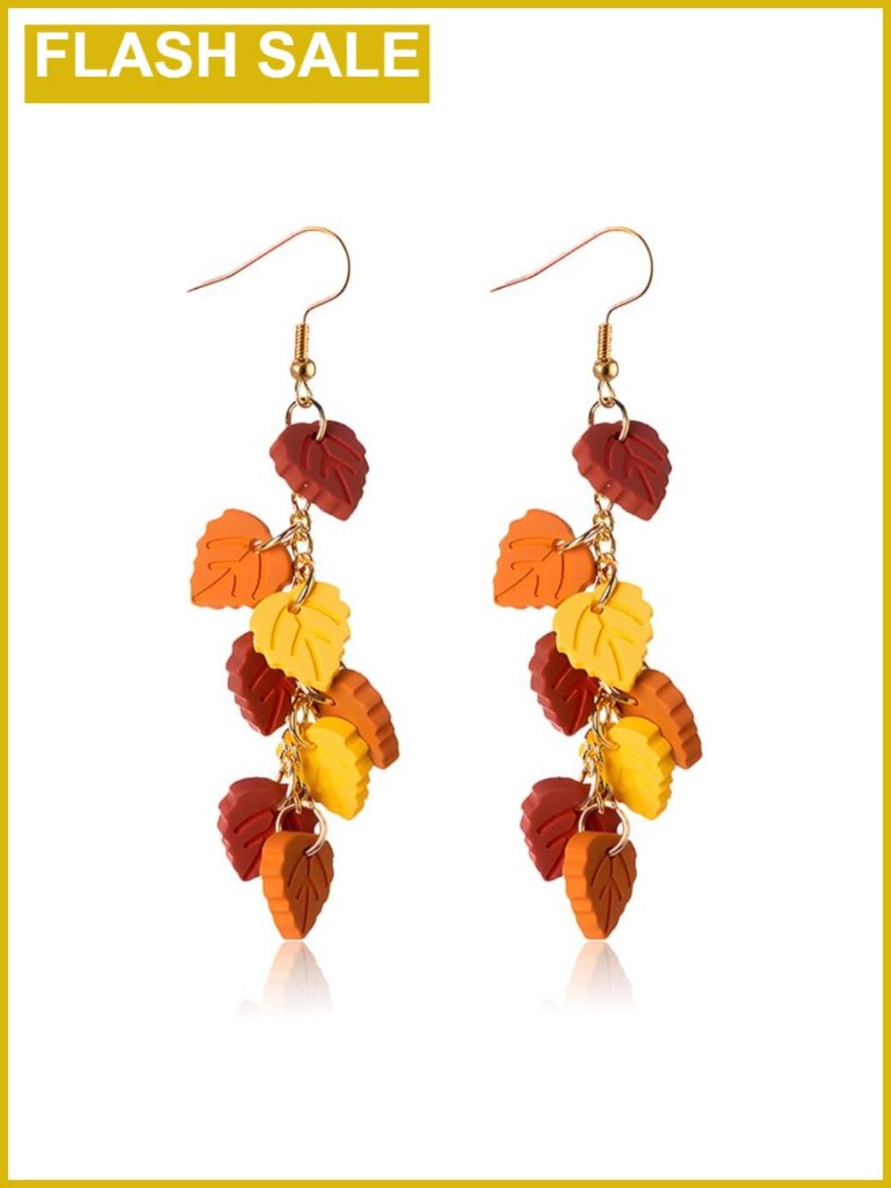 Handmade Polymer Clay Maple Leaf Drop Dangle Earrings Fall Thanksgiving Jewelry